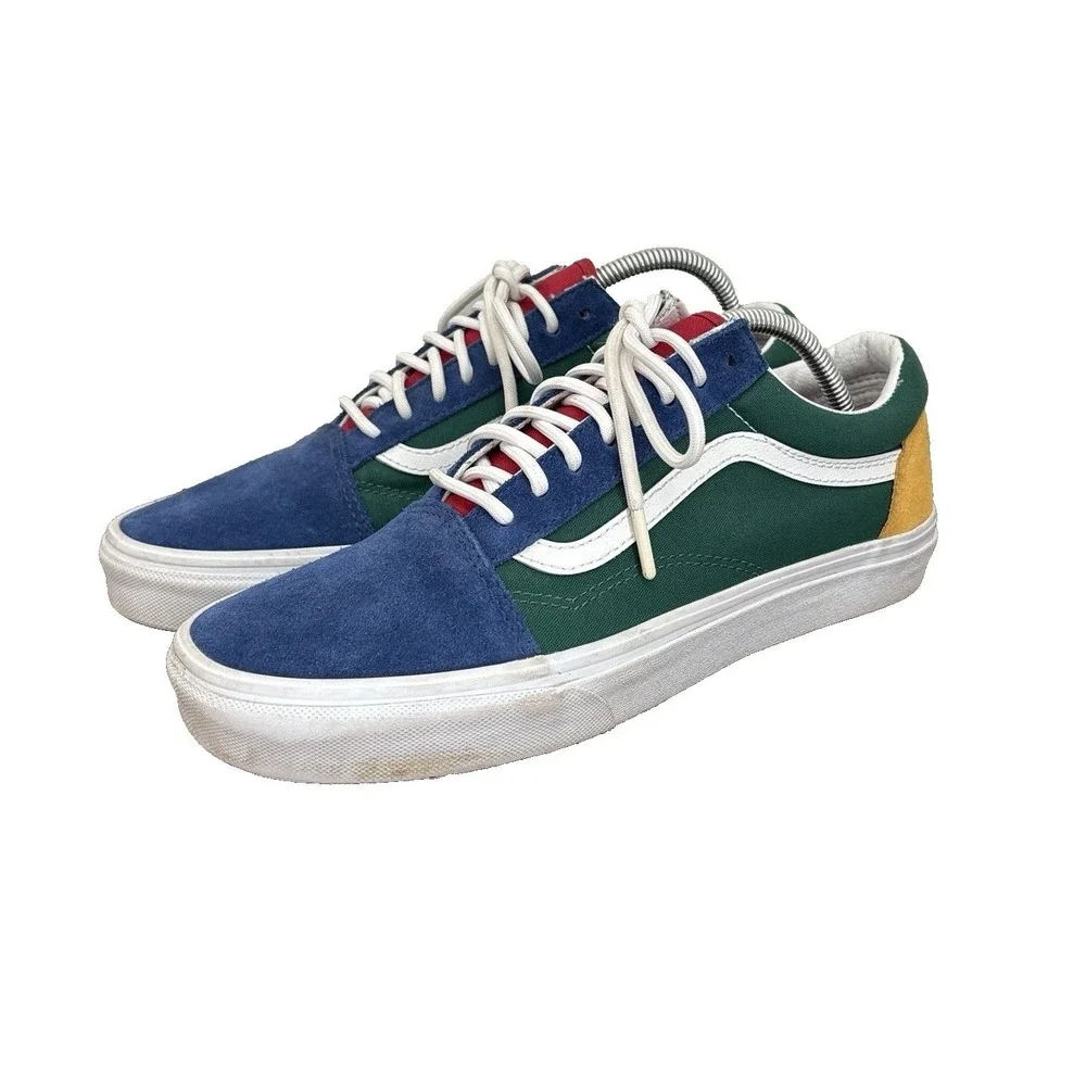 Vans Old Skool Yacht Club Shoes Blue Green‎ Yellow Retro Suede Skater Men 10